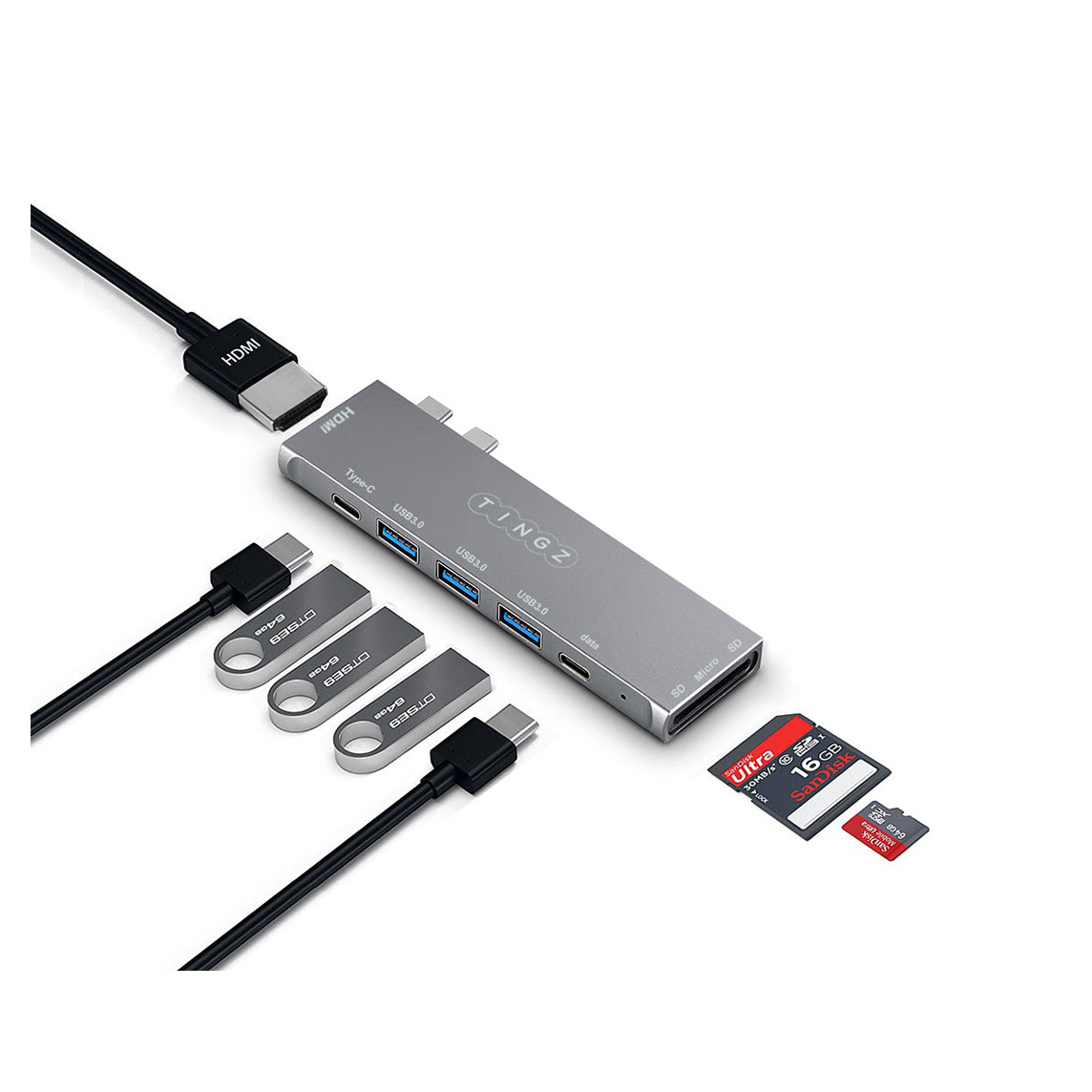 TINGZ Hub Dual Single Port 8in1 