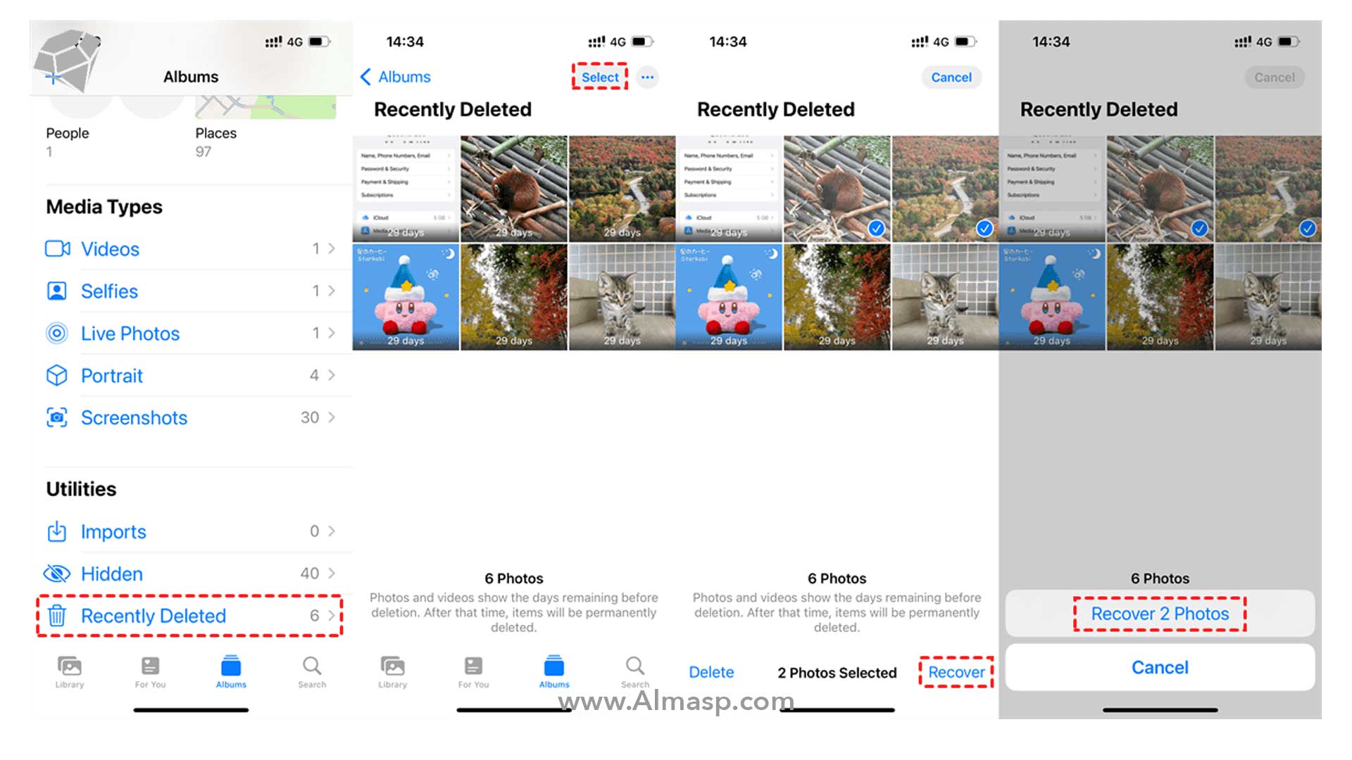  برگرداندن عکس‌های پاک شده؛ “Recently Deleted”